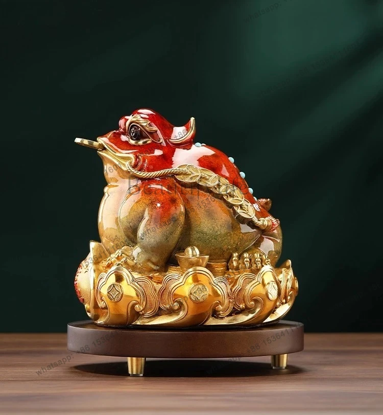 

Three-Legged Toad Copper Golden Toad Wealth-Attracting Ornament for Living Room Office