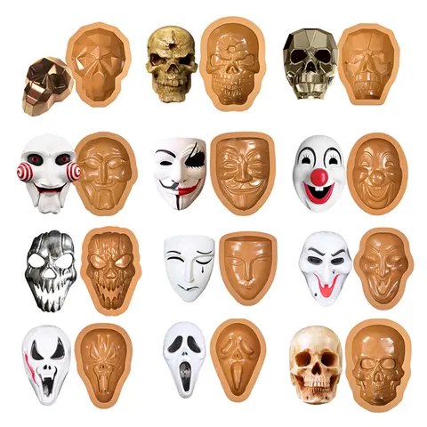 Halloween Mask Design Cake Mold Skull Design Chocolate Mold Halloween Silicone Cake Mould Kitchen Bakeware Dessert Tools