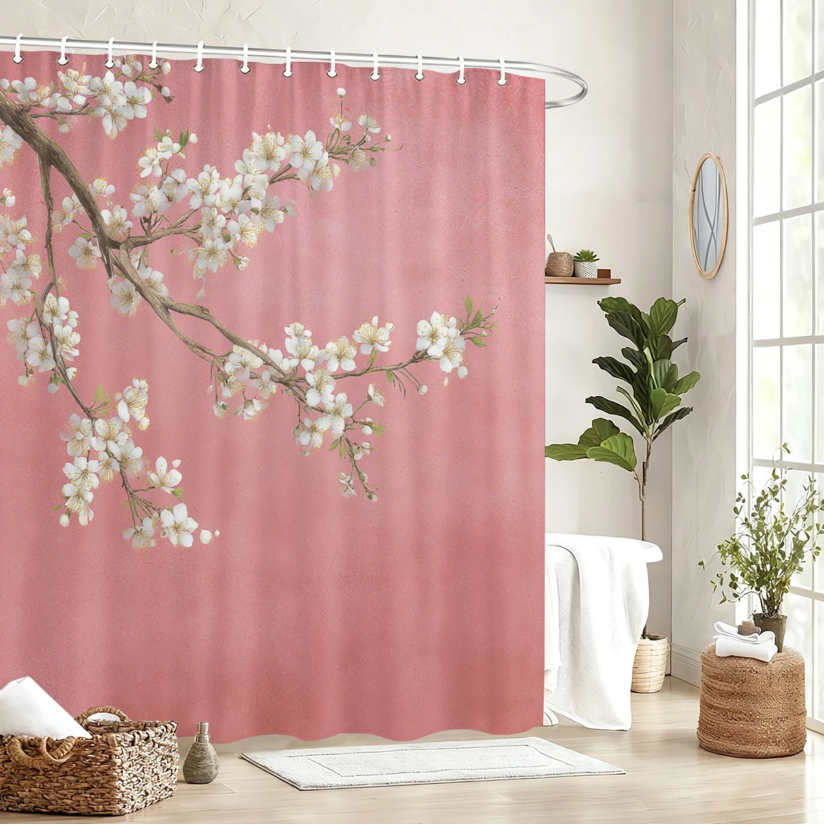 

Душевая занавеска из полиэстера с цветочным узором - стильный декор для ванной комнаты с цветочным принтом, изящная занавеска для дома