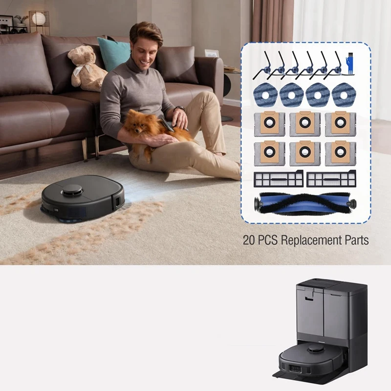 Комплект аксессуаров из 20 предметов для робота-пылесоса Eufy X10 Pro Omni: запасные части для лучшей чистки РАСПРОДАЖИ