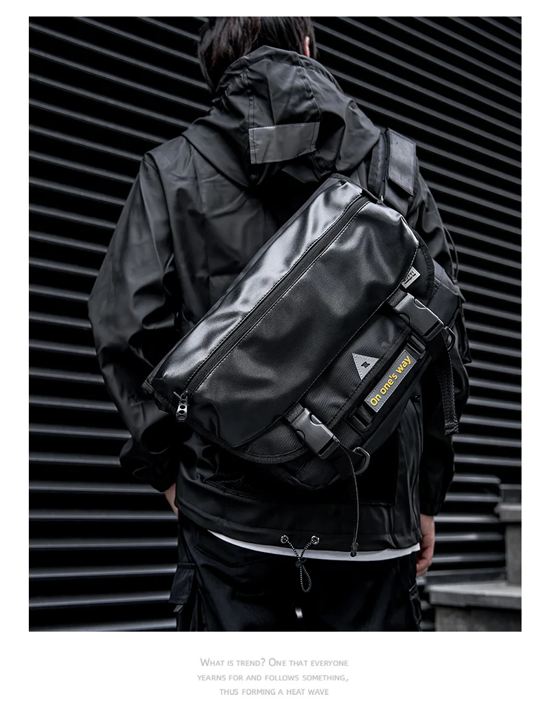 MOYYI Umhängetasche für Herren, lässig, trendig, wasserdicht, große Kapazität, leichte Taschen für Teenager, Alltag, Schulter-Umhängetasche – Detail 13