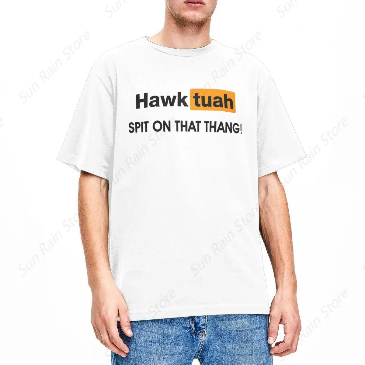 Men Women's Humor Hawk Tuah Meme Shirt Apparel Fun Spit On That Thang 100% Cotton T-shirt Clothes Funny Tee Shirt All Seasons