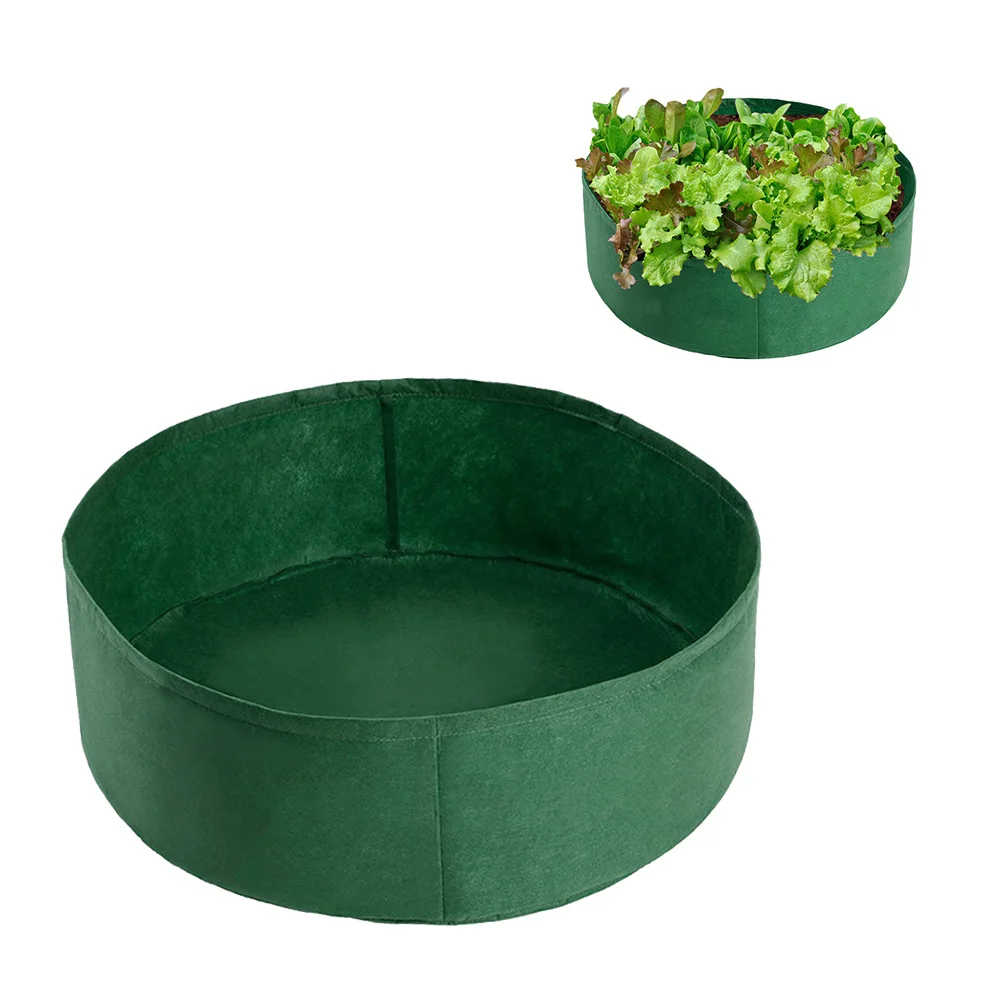 

Felt Planting Bag Round Garden Planter Reusable Grow Bag For Herbs Vegetables Indoor Outdoor Portable Fabric Pots Army