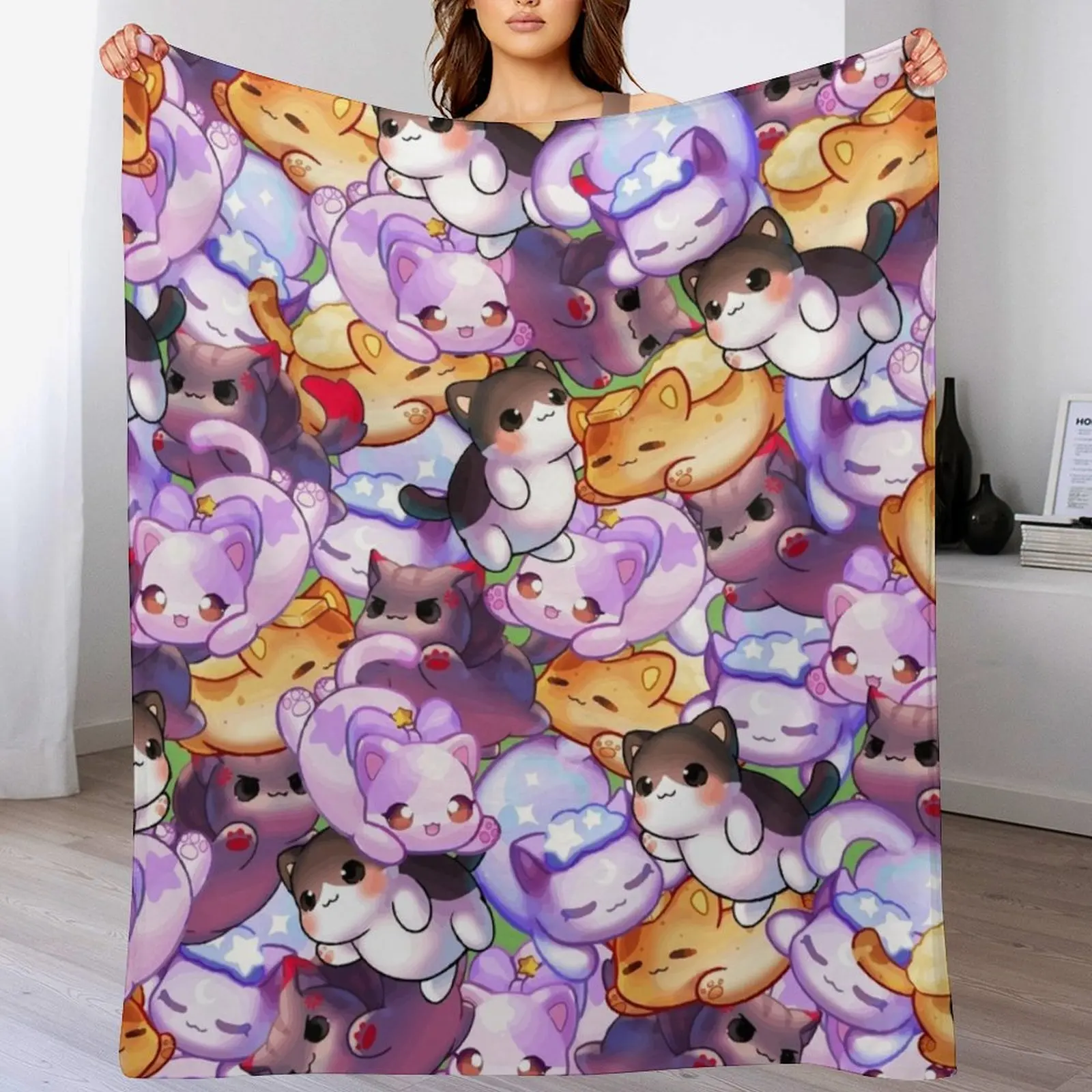 Aphmau Meow Plushies Anime Cats Throw Blanket Soft Plush Plaid Blankets For Bed sofa bed Blankets