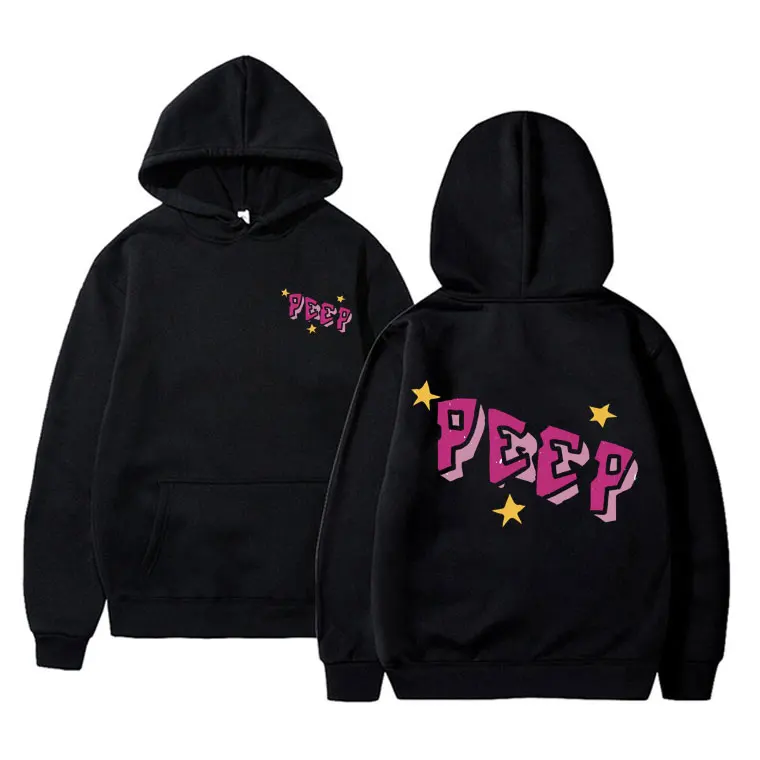 Rapper Lil Peep Merch Double Sided Print Hoodie Men Women's Fashion Vintage Hoodies Streetwear Male Hip Hop Oversized Sweatshirt