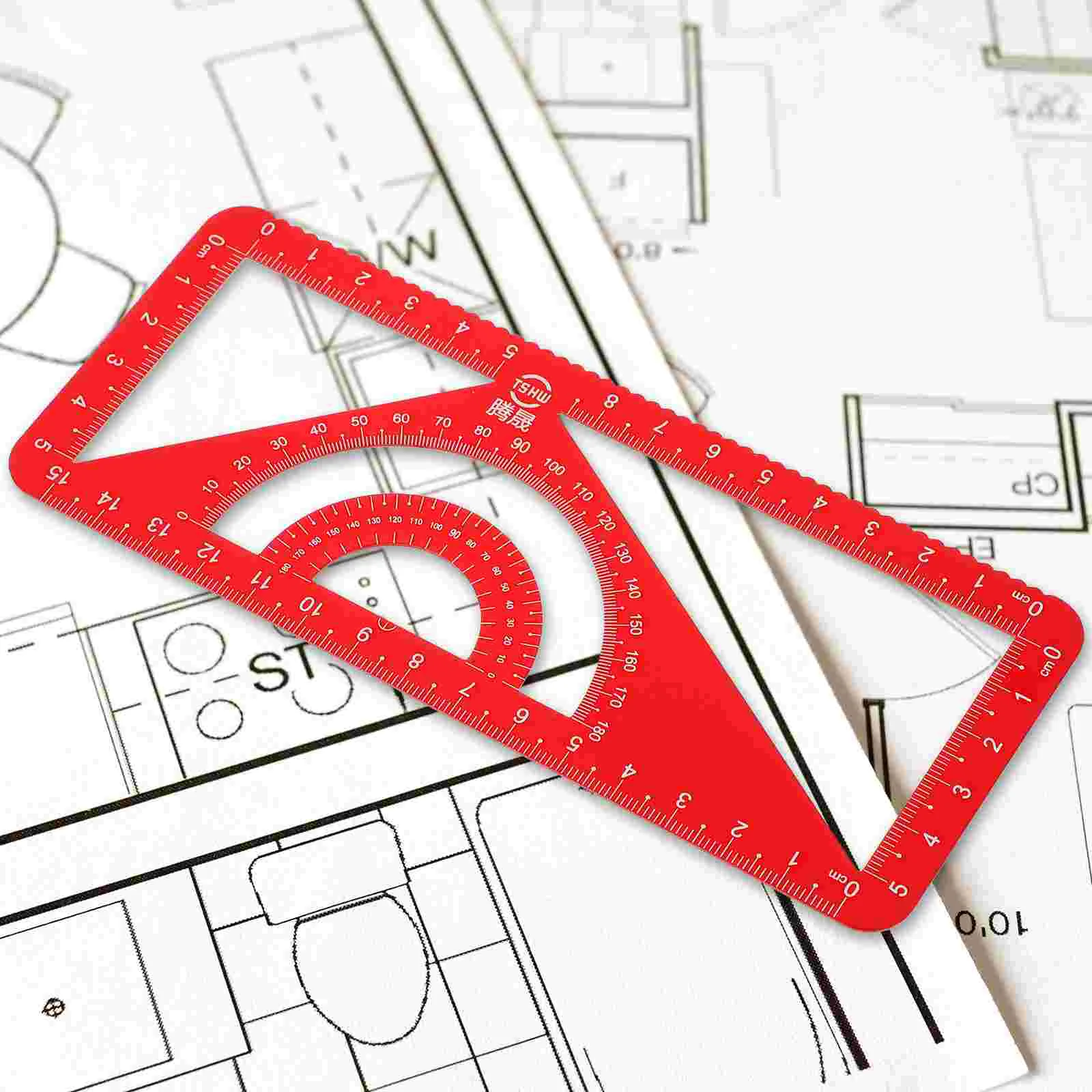 Aluminum Alloy Straightedge Triangle Protractor Set for Drawing Measurement Aluminum Alloy Ruler Set Drawing Measurement Ruler