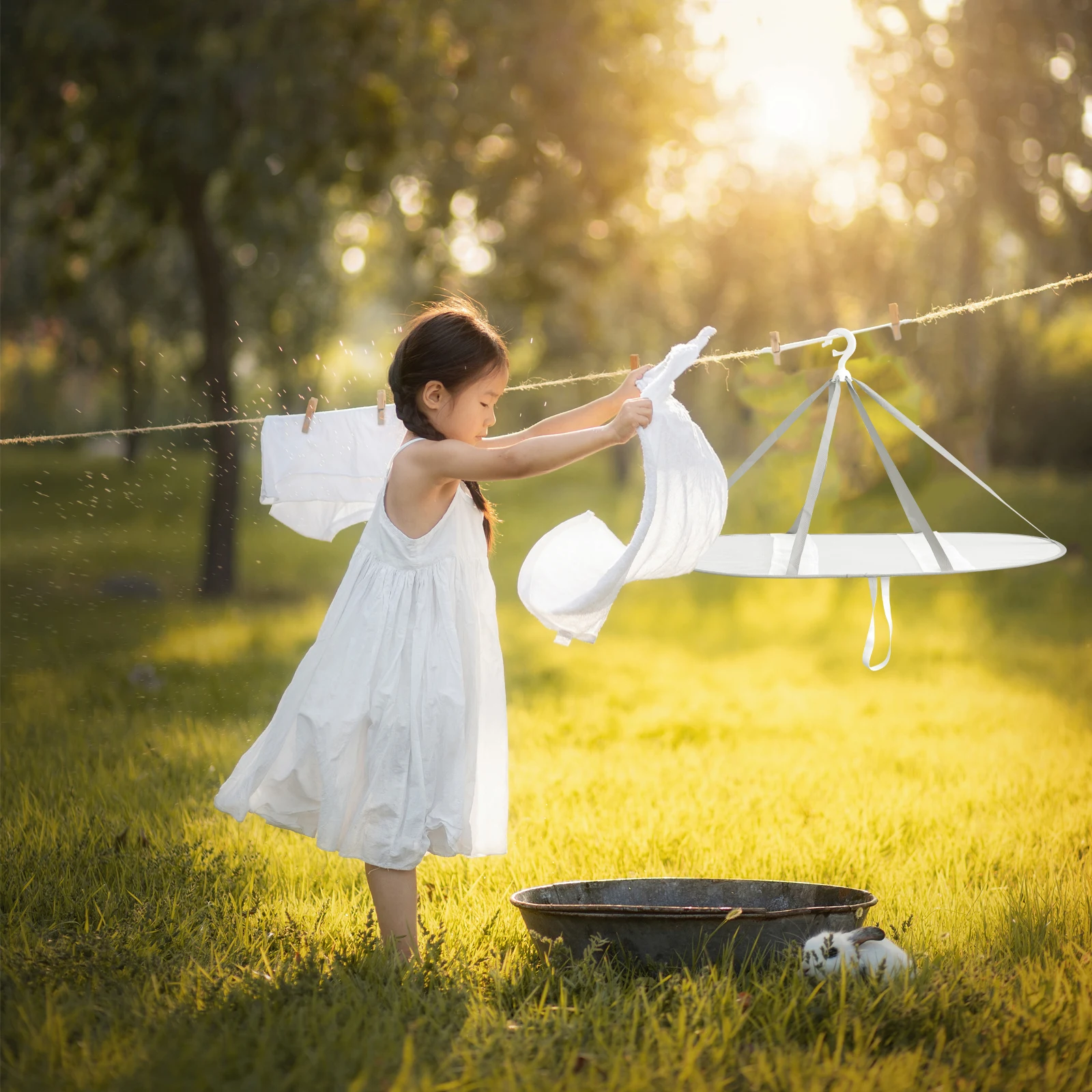 

Clothes Net Cloths Drying Rack Clothing for Hanger Air Mesh Dryer Foldable