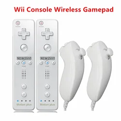 1 pair with Nunchuck Controller Set Motion Plus Remote Controller Wii Remote Controller Gamepad for Nintendo Wii Games Control