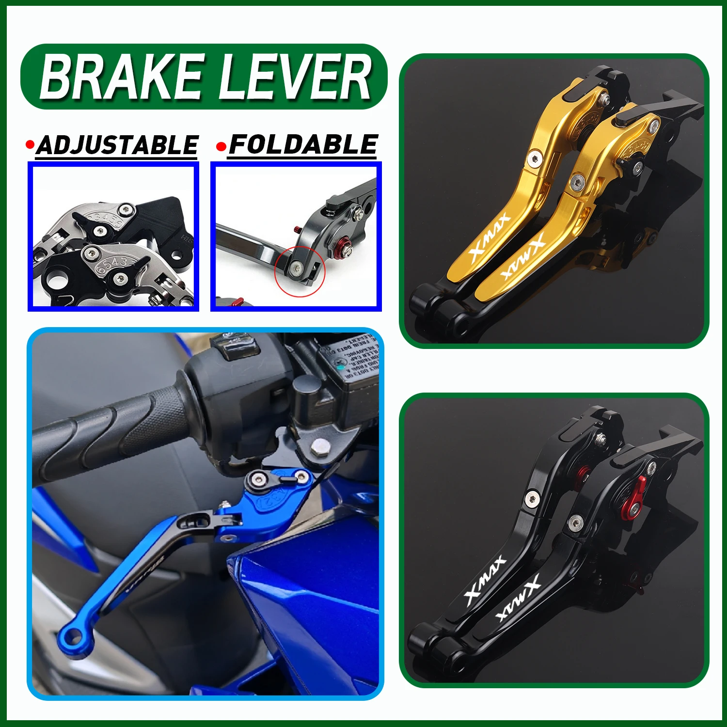 For Yamaha XMAX 400/300/250/125 Tech Max 2017-2025 Accessories Adjustable Folding Brake Lever Clutch Lever Handle Guard Levers