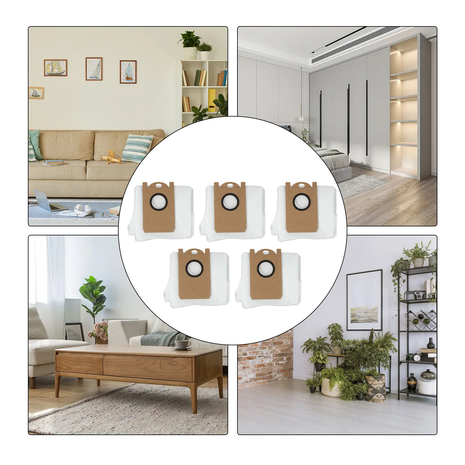 

For SmarterHome Replacement Bags Pet Hair Removal Indoor Cleaning White Efficient Filtration Hygienic Cleaning
