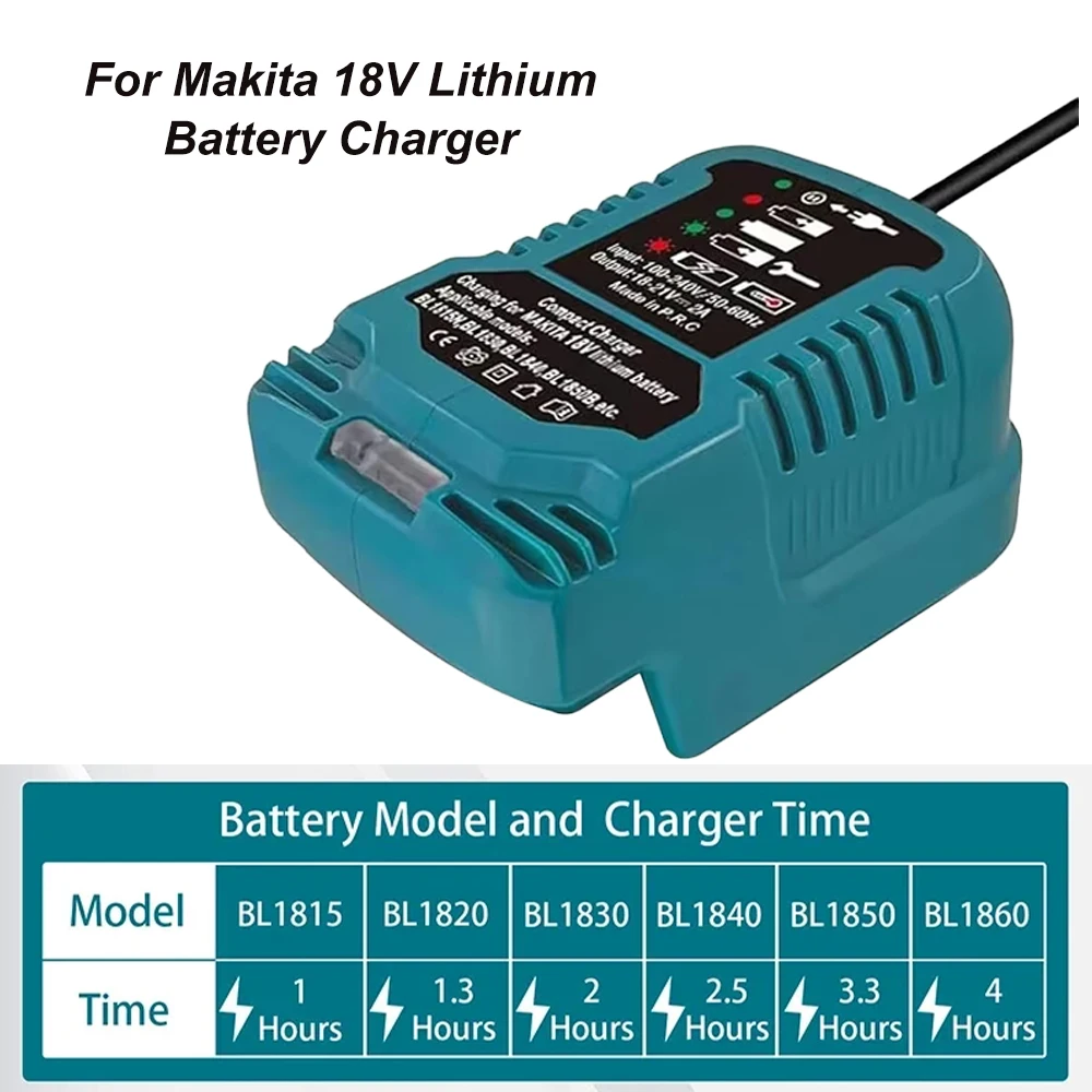 

12 В/24 В 100-240 В литий-ионный аккумулятор мини-компактное автомобильное зарядное устройство для Makita 18 В литий-ионный аккумулятор BL1860 BL1830 Замена для DC18RC