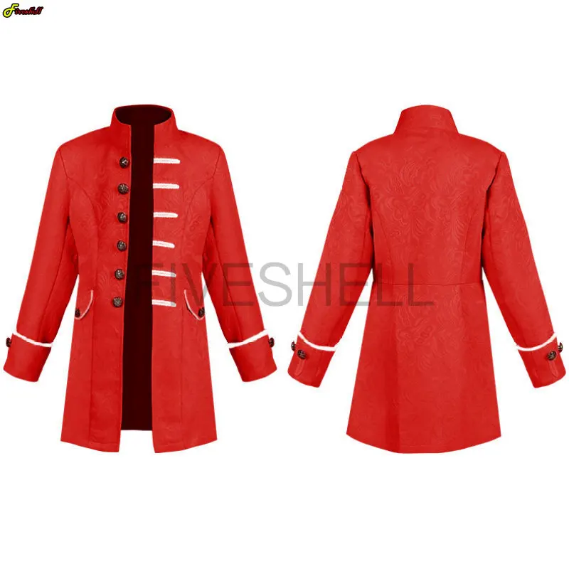 Kids Medieval Jacket Costume Boys Prince Jacquard Stand Collar Larp Vicking Victorian Renaissance Stage Performace  Jacket Coat