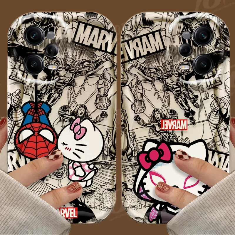 Marvel Spider Man Case for Xiaomi Mi 13T Pro 12T 11 Lite 5G NE 11i 12 13 10T 10i POCO X3 Pro NFC X4 GT X6 X5 F3 F4 F5 Back Cover