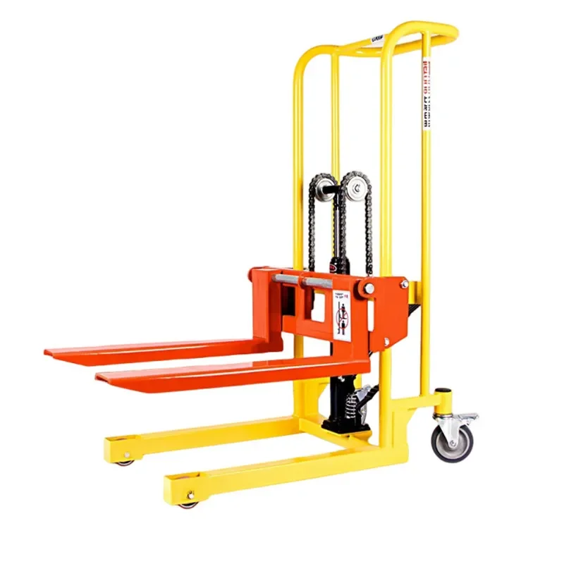 Lift Small Forklift Manual Small Portable Stacker Mini Hydraulic Lift Truck Household Mobile Trolley 