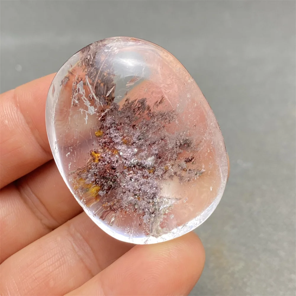 

Natural White Crystal Ghost Crystal Palm Play Polished Garden Crystal Meditation Massage Gemstone Home Decoration Ornaments