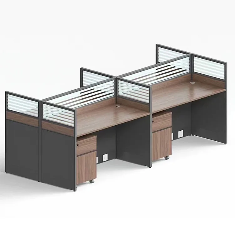 

4 Seater Modular Modern Office Staff Table with High Partition Call Centre Office Furniture