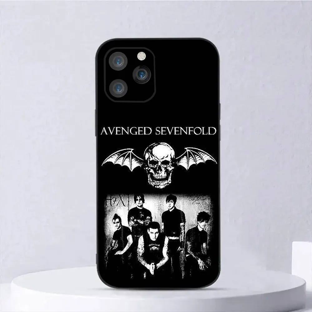 Avenged Sevenfold 락 밴드 휴대폰 케이스, 아이폰 15,14,13,12,11, 플러스, 프로 맥스, XS,X,XR,SE, 미니, 8,7 소프트 실리콘 블랙 커버