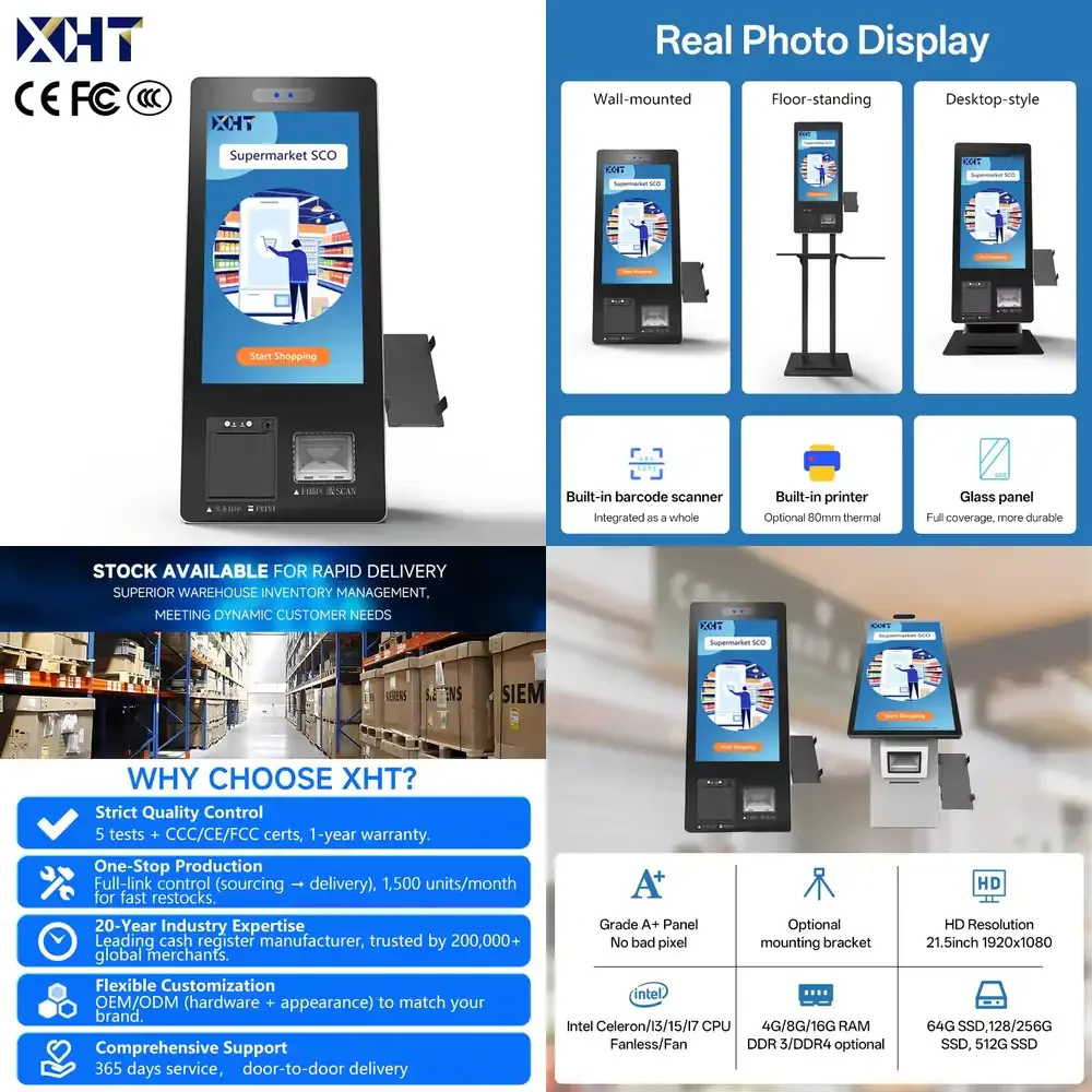 

21.5 Inch Facial Recognition SDK Enabled Metal Enclosure LCD Display with 4GB RAM and 128GB Storage