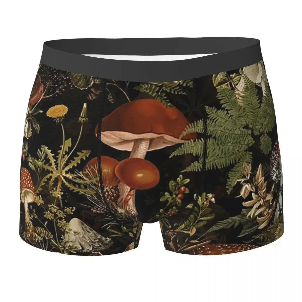 Boxer Underpants Shorts Midnight Mushrooms Forest Botanical Night Garden Panties Men's Underwear for Homme Man Boyfriend Gifts