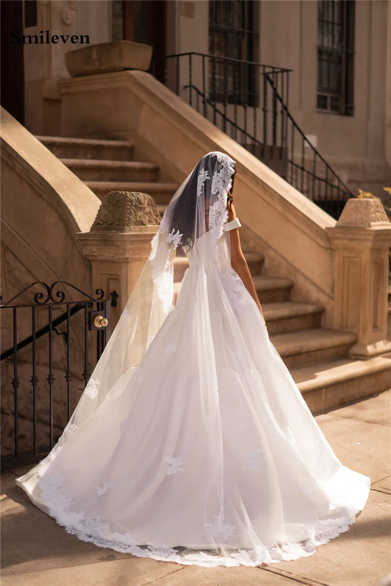 Smileven Off The Shoulder Wedding Dress A Line Bride Gown Off The Shoulder Customizable Vestido De Novia Wedding Gowns