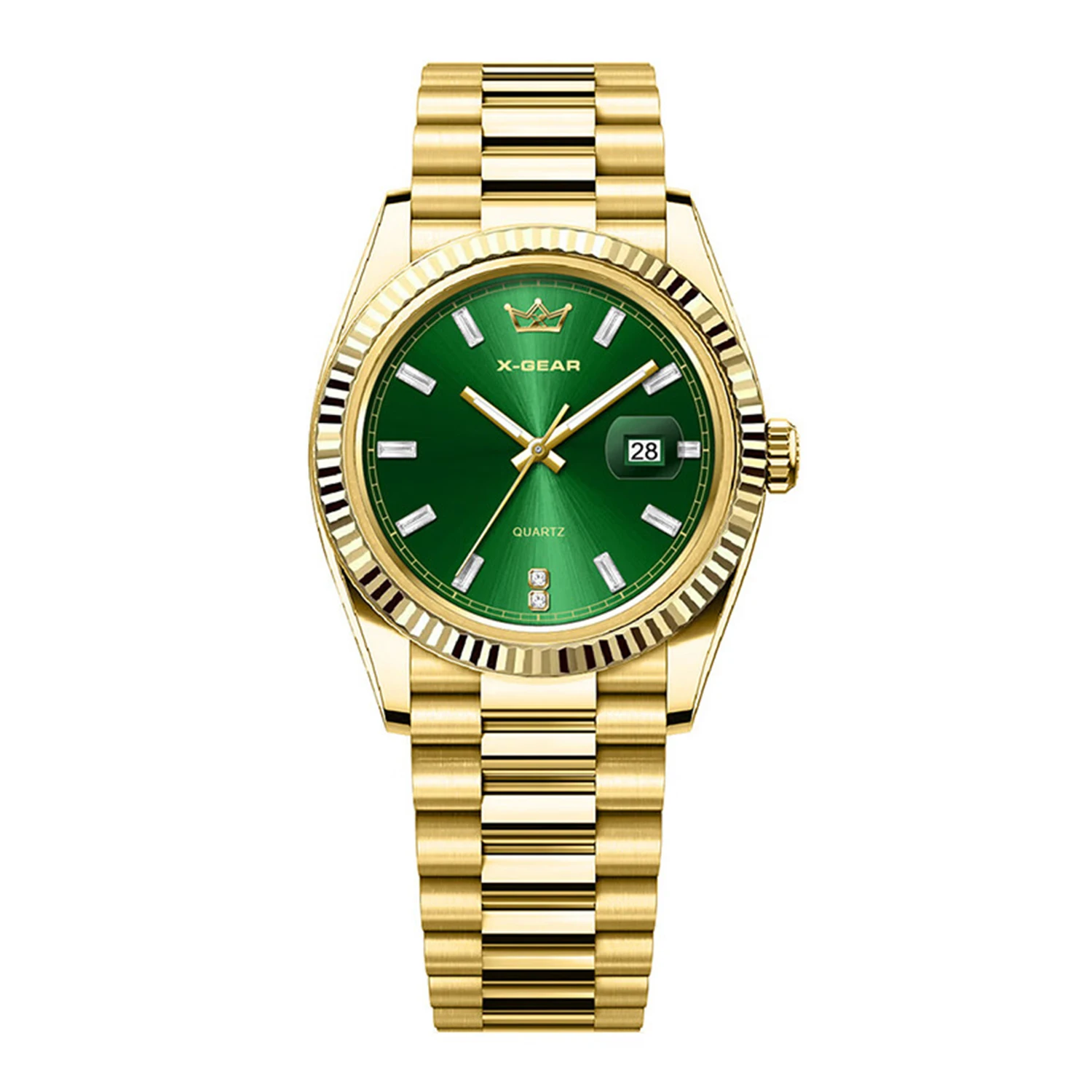 X-GEAR ブランド メンズ ビジネス スポーツ クォーツ時計 クラシック 防水 夜光カレンダー