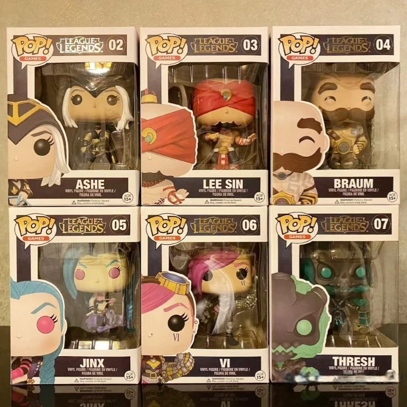 Figura de acción Original Funko Pop League of Legends Jinx Vi, edición limitada, modelo de escritorio, muñeca de juguete coleccionable, regalos de cumpleaños