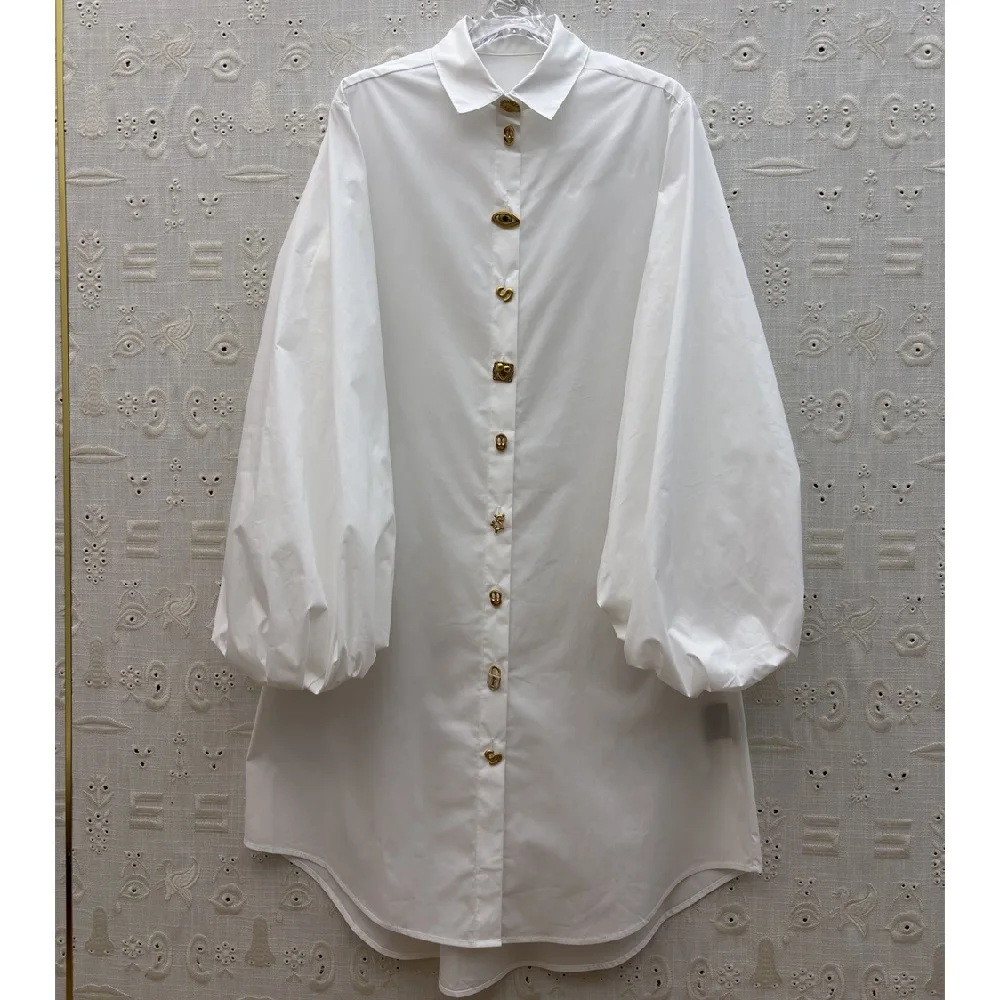 

2025 Women's Fashion Shirt Dress Pure Cotton Single-Breasted Loose Women's Top Shirt y2k New Fashion High-Quality Cardigan bra