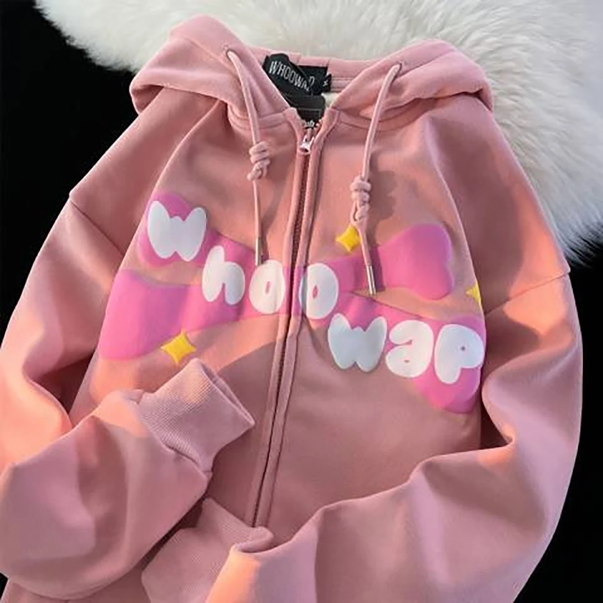 Y2k Devil Hoodies Women Japanese Sweet Cool Streetwear Cartoon Loose Sweatshirt Zip Up Pullover Coat Kawaii Couples Cute Tops