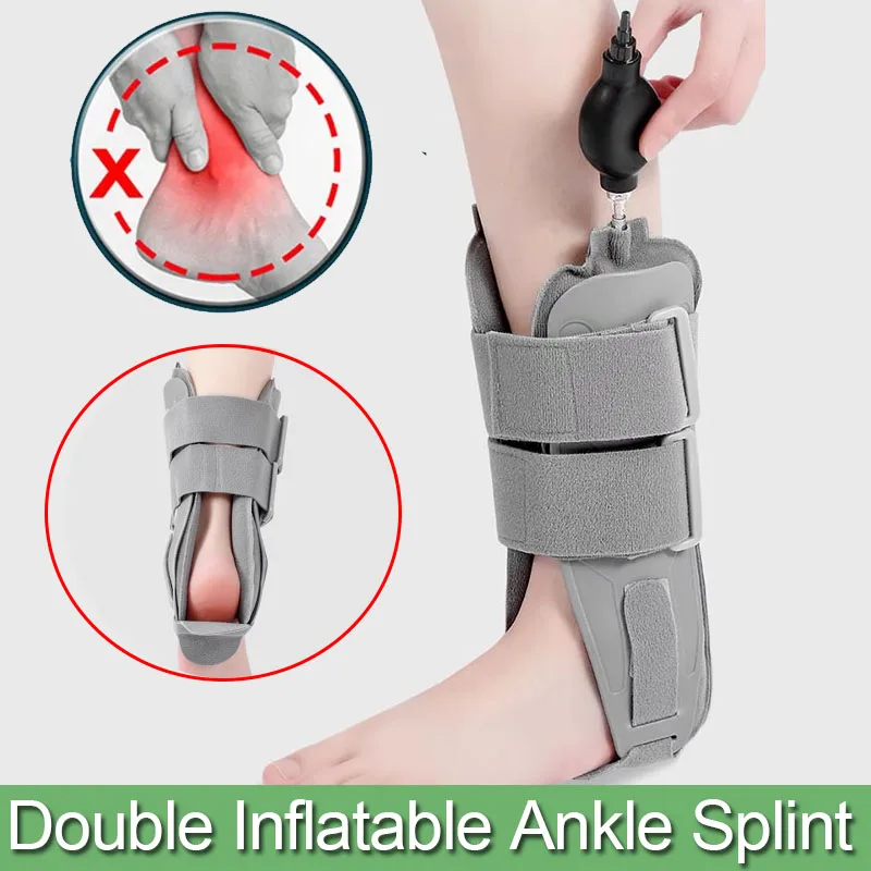 Double Inflatable Ankle Splint Brace-Adjustable Rigid Stabilizer for Sprains,Tendonitis,Cast Support and Injury Protection Unise