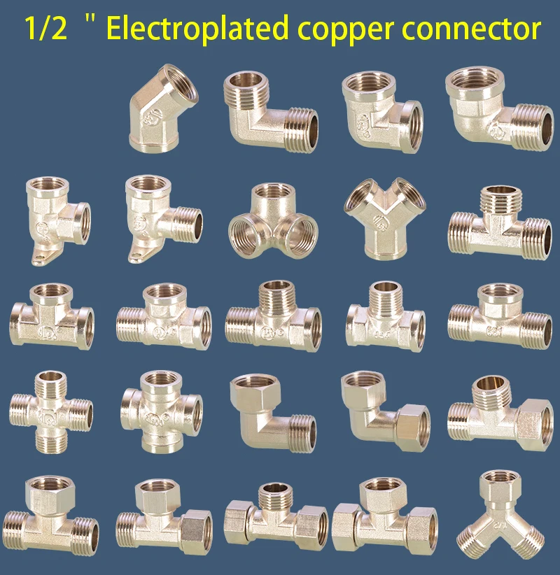 Brass Electroplated Connector 1/2