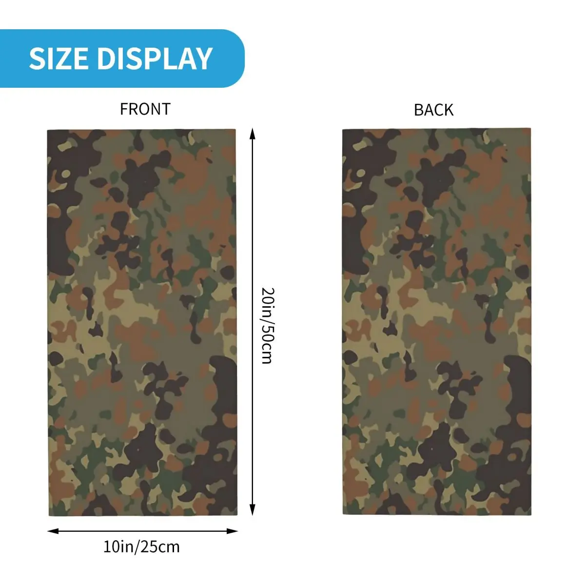 Flecktarn Camouflage Bandana Neck Cover Printed Face Scarf Multifunction FaceMask Cycling For Men Women Adult Winter