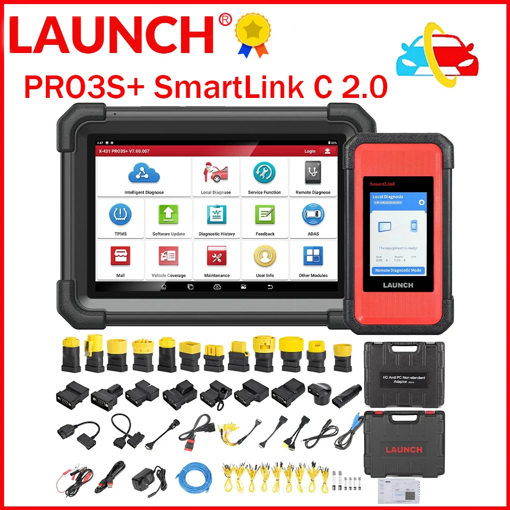 

LAUNCH X431 PRO3S+SMARTLINK C2.0 HD Truck Diagnostic Scan Tool Bidirectional All System ECU Diesel Gasoline Scannner