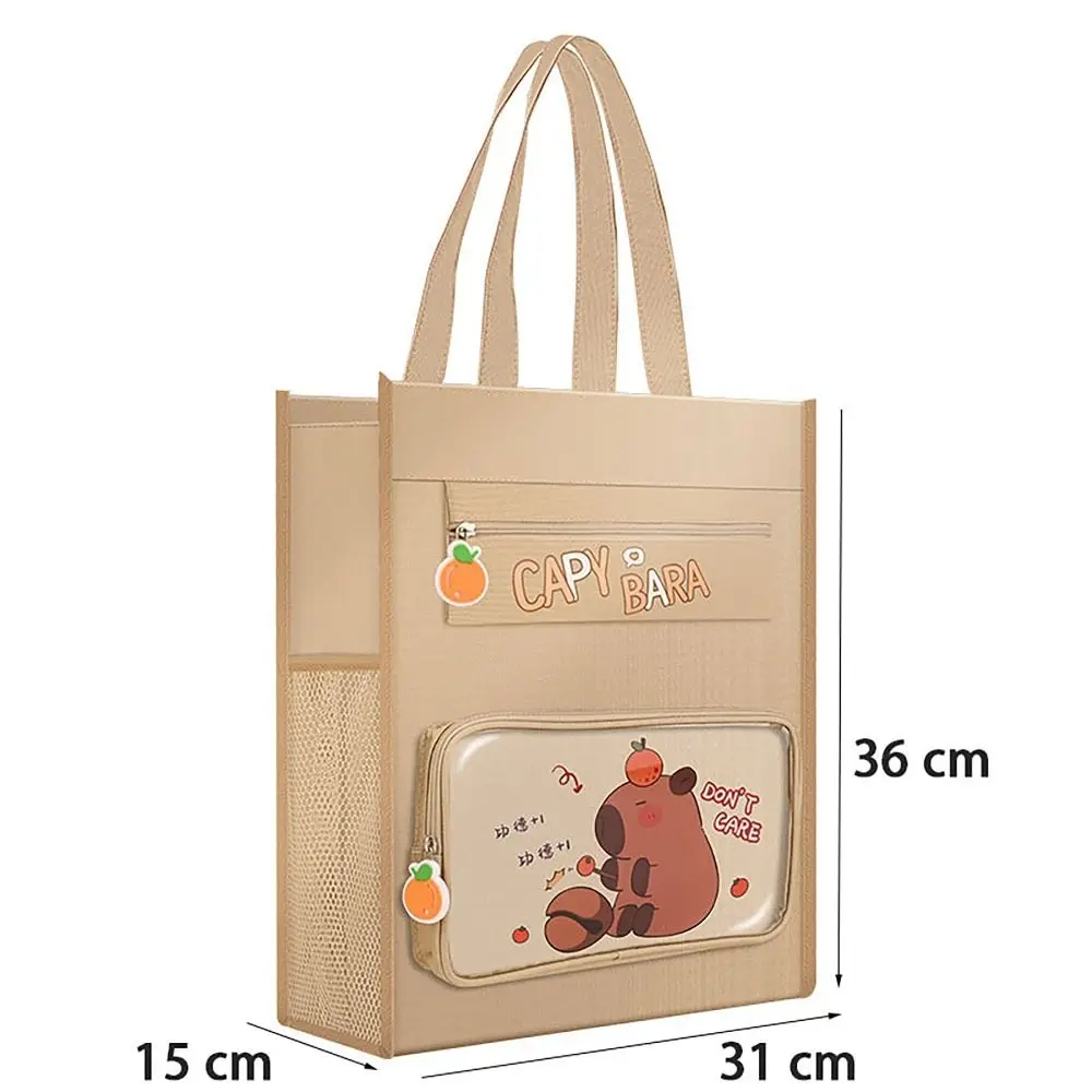 Capybara Canvas Bag Convenient Zipper Large Capacity Reticule Multifunctional Waterproof Storage Bag Student