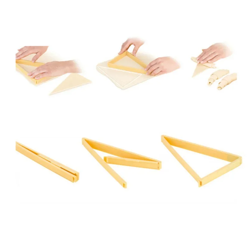 1pc Plastic Croissant Cutter Mold Roll Croissant Maker Machine Bread Line Mould Dough Sheet Kitchen Baking Pastry Tools