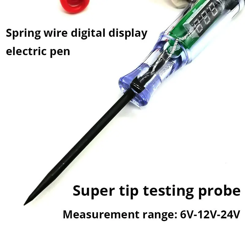 6V 12V 24V DC penguji sirkuit voltase truk mobil tampilan Digital pena pemeriksa panjang bohlam alat diagnostik mobil perbaikan otomatis