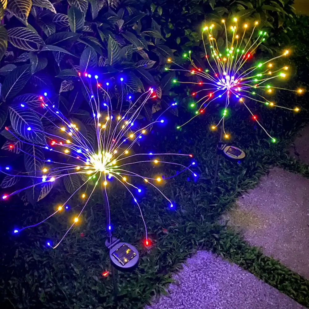 

Solar Fireworks Lights Outdoor Waterproof Led Copper Wire Camping Patio Garden Ambiance Decorative Lights