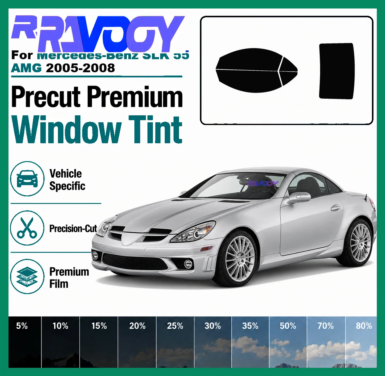 for-mercedes-benz-slk-55-amg-2005-2008-ravooy-pre-cut-window-film-vehicle-specific-full-kit-front-rear-windows-precision-cut
