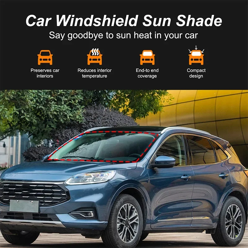 

For Ford Escape kuga 2013-2023 Car Window Sun Shade Block UV Rays Sun Visor Protector Car Windshield Visor Cover Sunshade Film