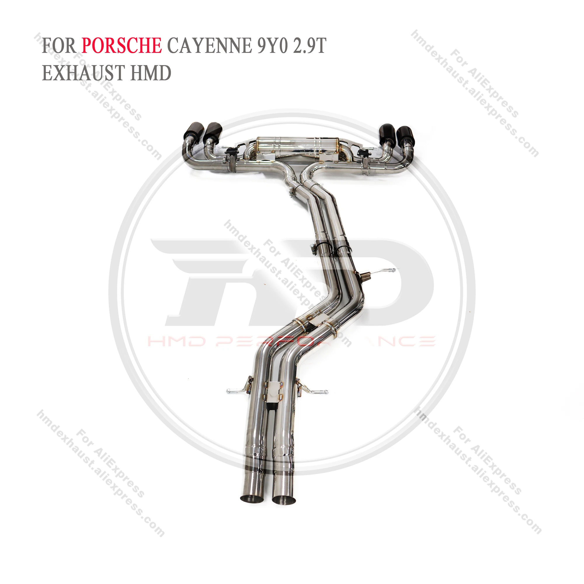 HMD Exhaust System Stainless Steel Performance Catback for Porsche cayenne 9YO 2.9T 2019+ Muffler With Valve