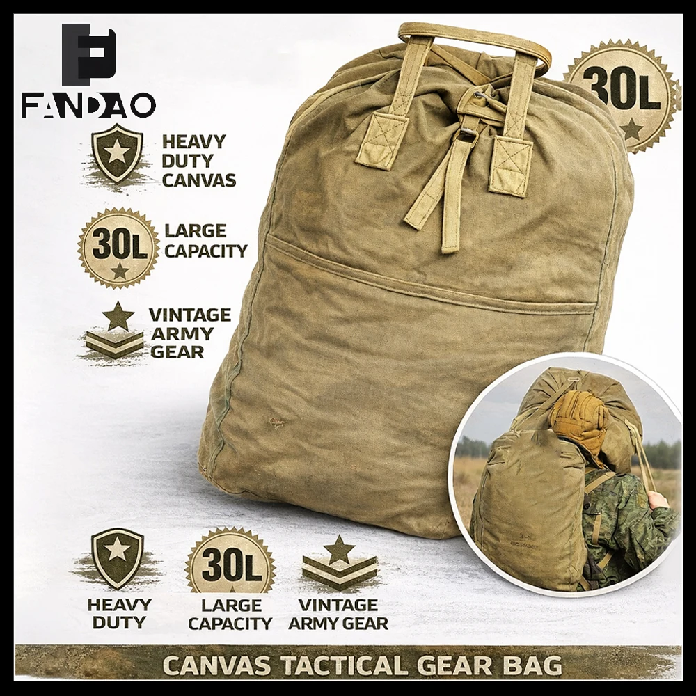 

Tactical Russian Parachute Bag Pouch Airsoft Large Capacity Vintage Canvas Storage Backpack Outdoor Camping Travel Equipment