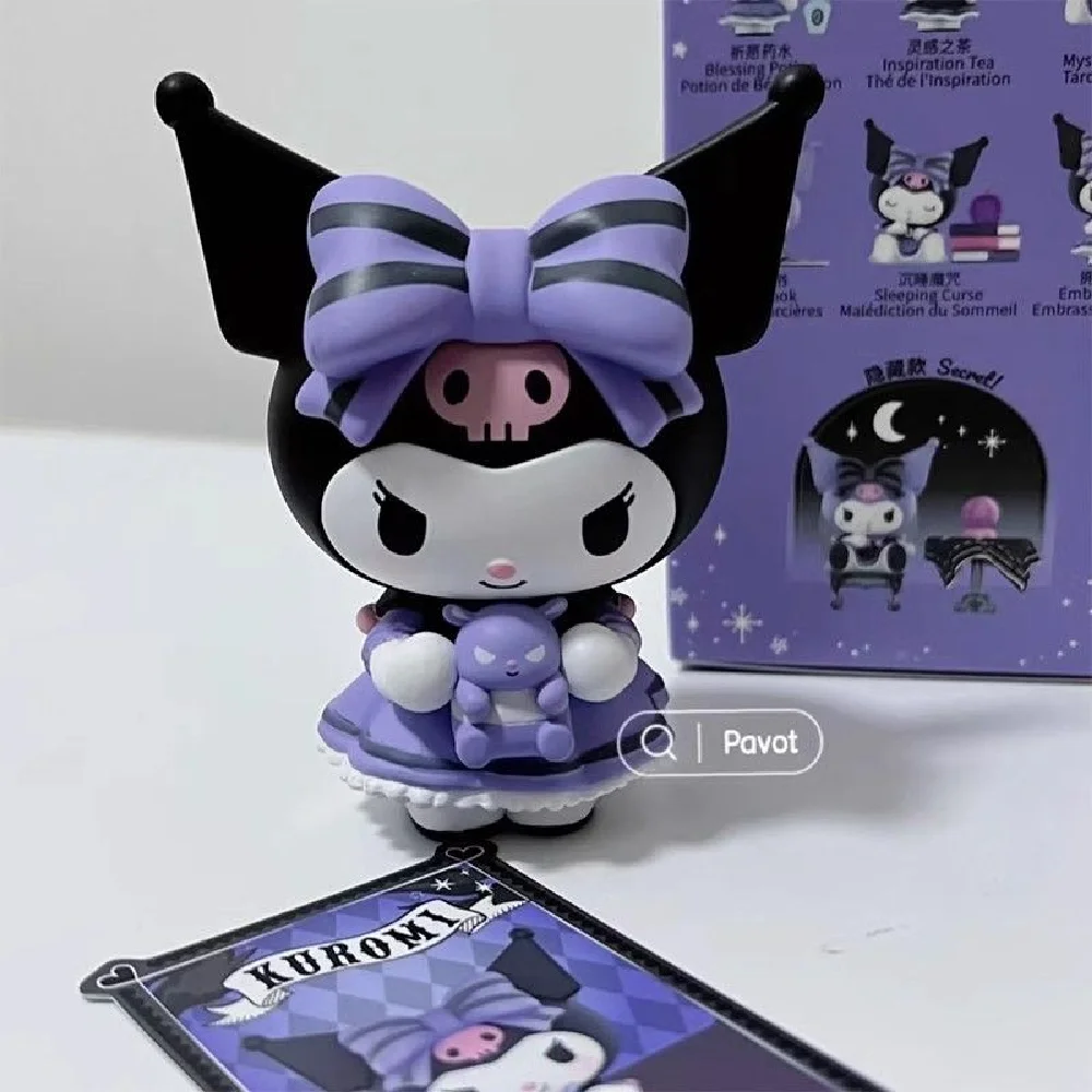 Kuromi-caja ciega de la serie oscura, juguetes, figuritas coleccionables de la suerte, juguete de moda, adorno de escritorio, decoración de coche, bonito modelo de mano como regalo
