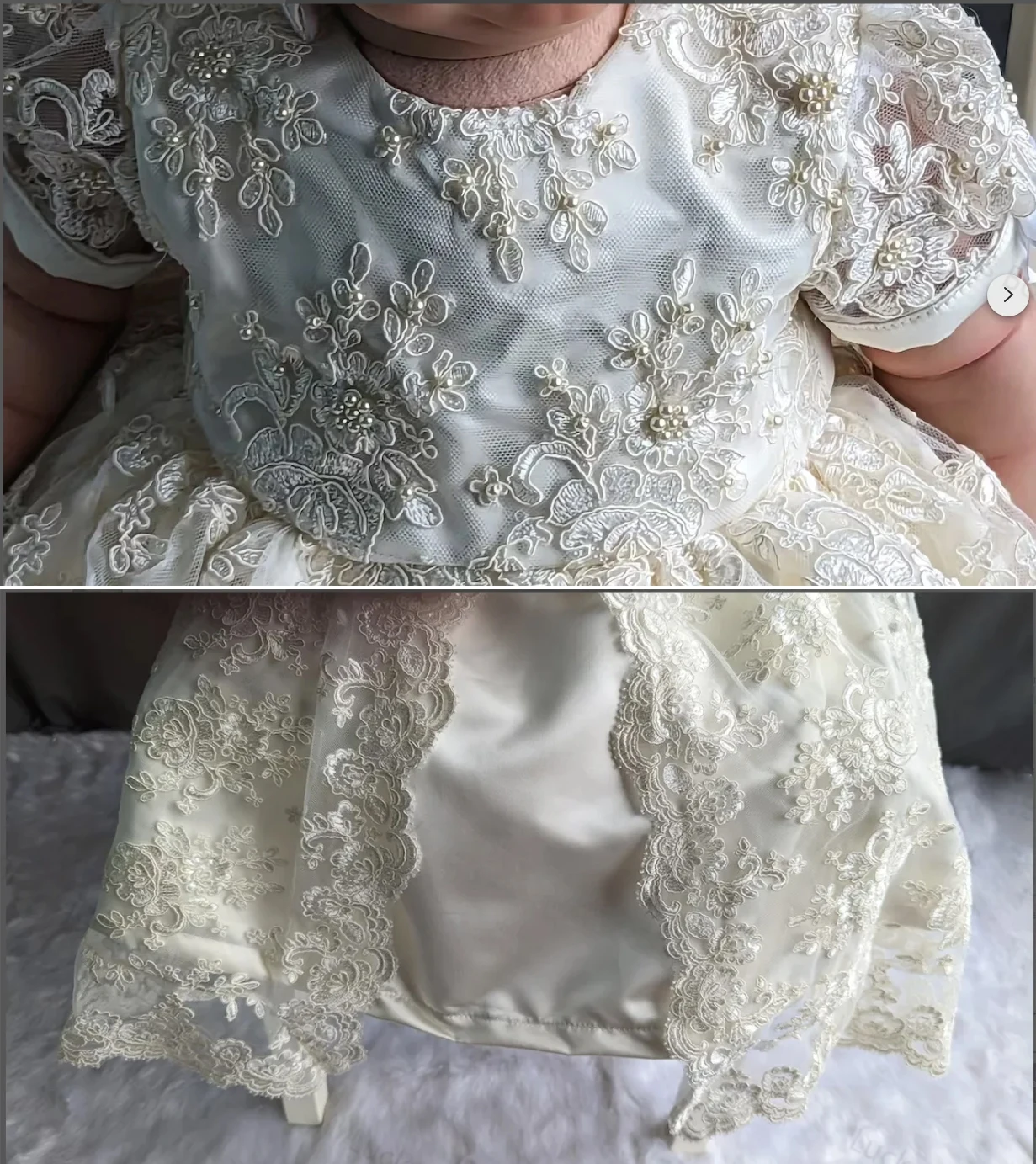 Bebê meninas vestidos de batismo frisado rendas mangas puff vestido de batismo recém-nascidos 2 peças em linha reta casamento vestidos da menina de flor