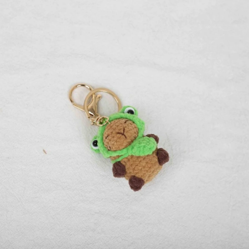 لطيف كابيبارا سلسلة الكروشيه سلاسل المفاتيح محبوك كابيبارا الصغيرة دمية Keyrings صناعة يدوية الكروشيه الكرتون الحيوان المفاتيح بالجملة