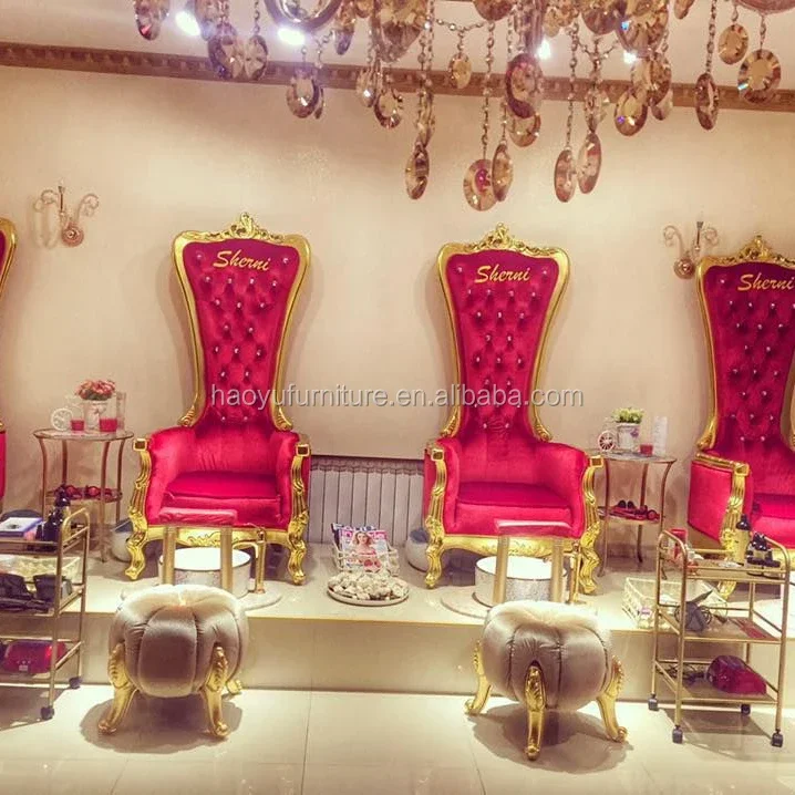 Luxury Golden Pedicure Chair for Nail Salon Spa Stylish Foot Spa Furniture