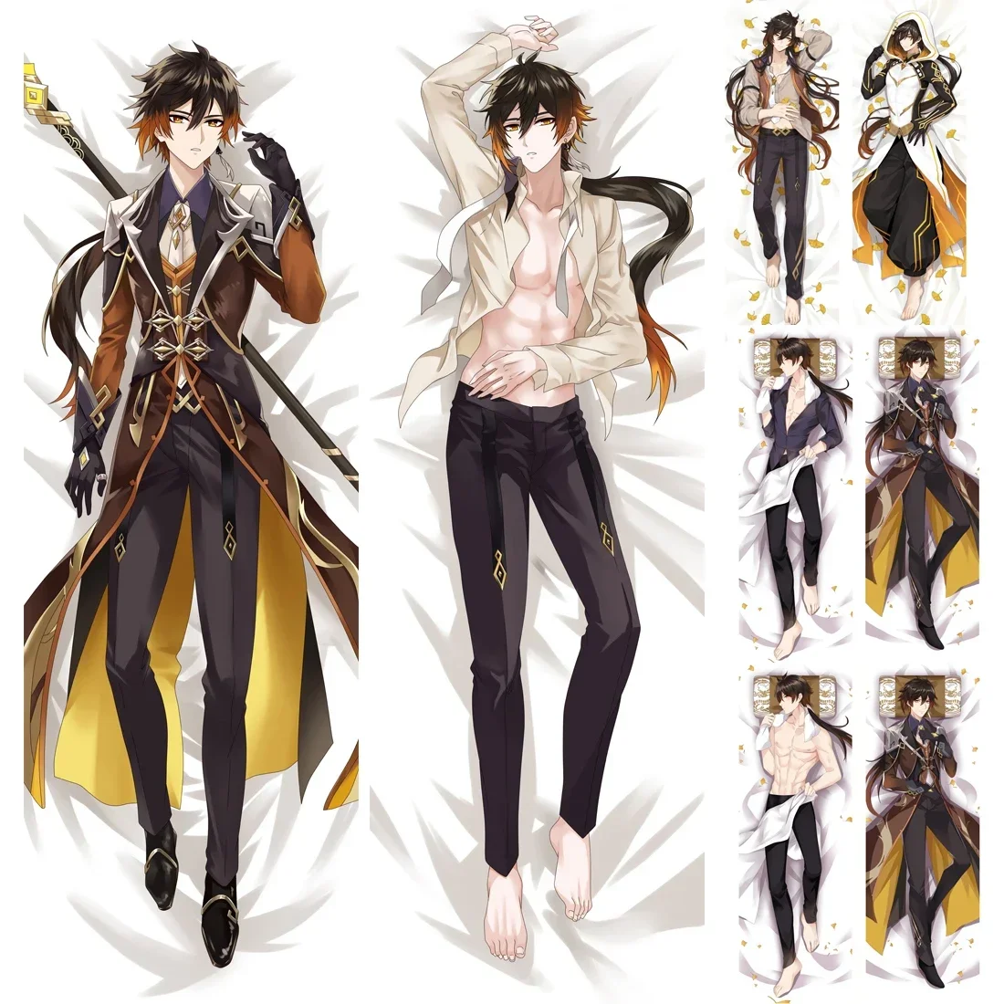 

60x180 см Game Genshin Impact Zhongli Dakimakura мужской Otaku декоративная подушка для обнимания тела Zhong Li