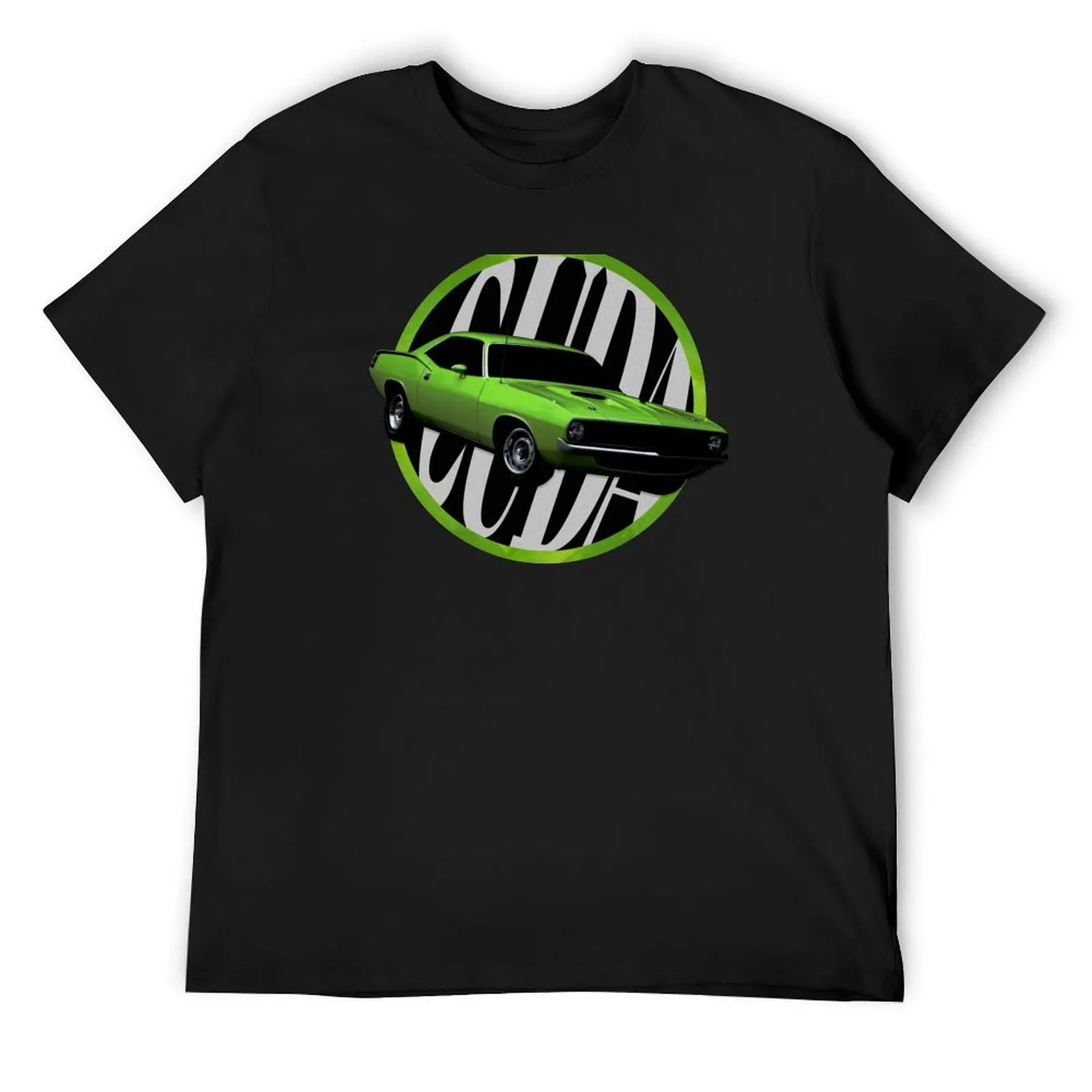 Lime green Plymouth Cuda Muscle Car T-Shirt vintage graphic tee graphic t shirts topping t shirts for men