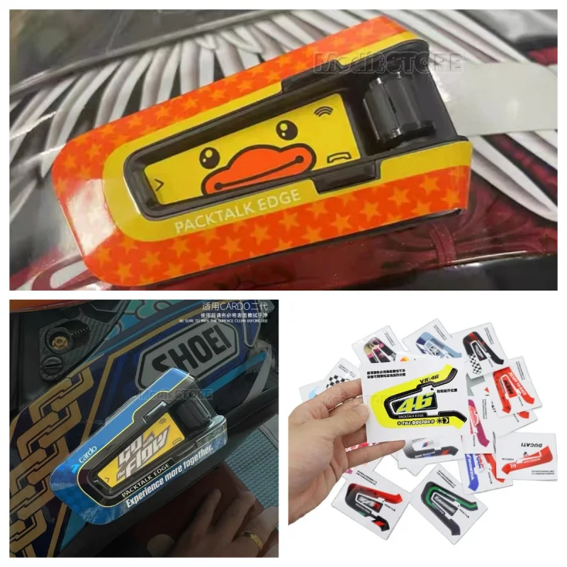 تستخدم ل Cardo EDGE دراجة نارية سماعة رأس بخاصية البلوتوث سماعة الملونة الديكور الشارات حماية ملصقات أنماط متعددة #1