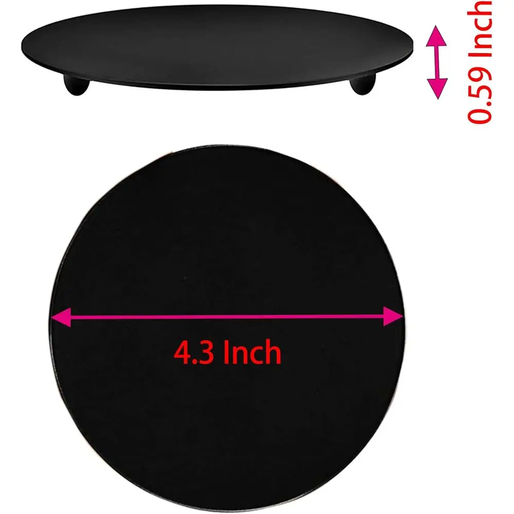 2 Pcs Black 4.3 Inch Iron Candle Holder or Taper Candles, Wedding, Dinning, Party Decoration (11cm Black 2pcs)