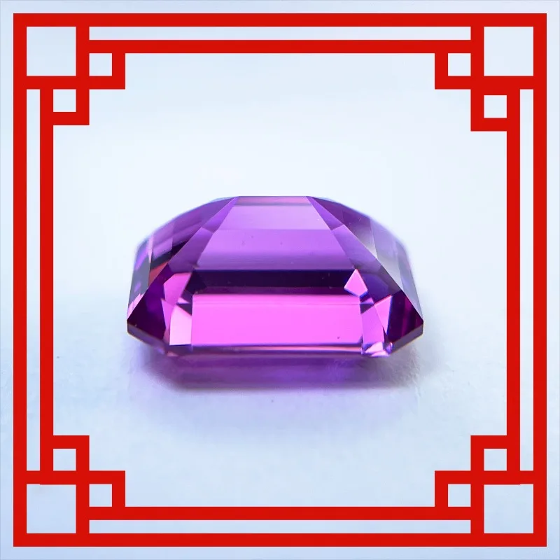 

Lab Grown Sapphire Emeralds Cut Purplish Red Color Charms Jewelry Rings Earring Making Main Materials Selectable AGL Certificate