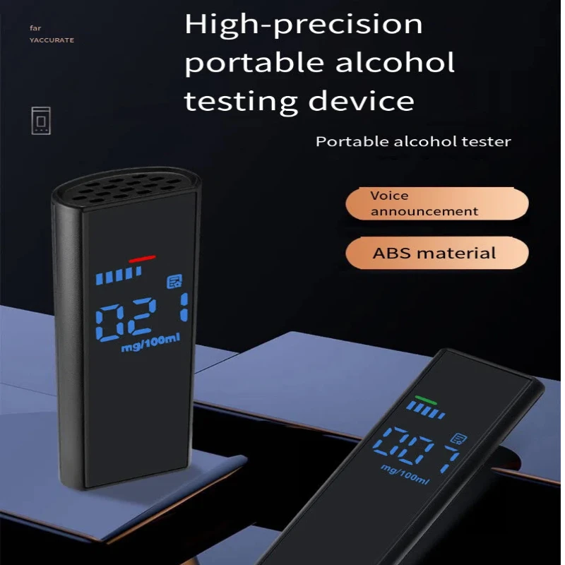 Black Alcohol Tester Electronic Breathalyzer LCD Display Rechargeable Breathalyzer Breath Alcohol Test Tools For Home
